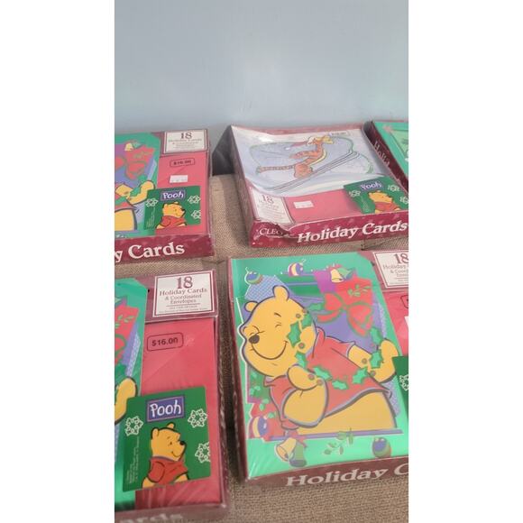 Vintage 1999 Cleo Disney Winnie the Pooh & Looney Tunes Christmas Cards NWT - Picture 16 of 16